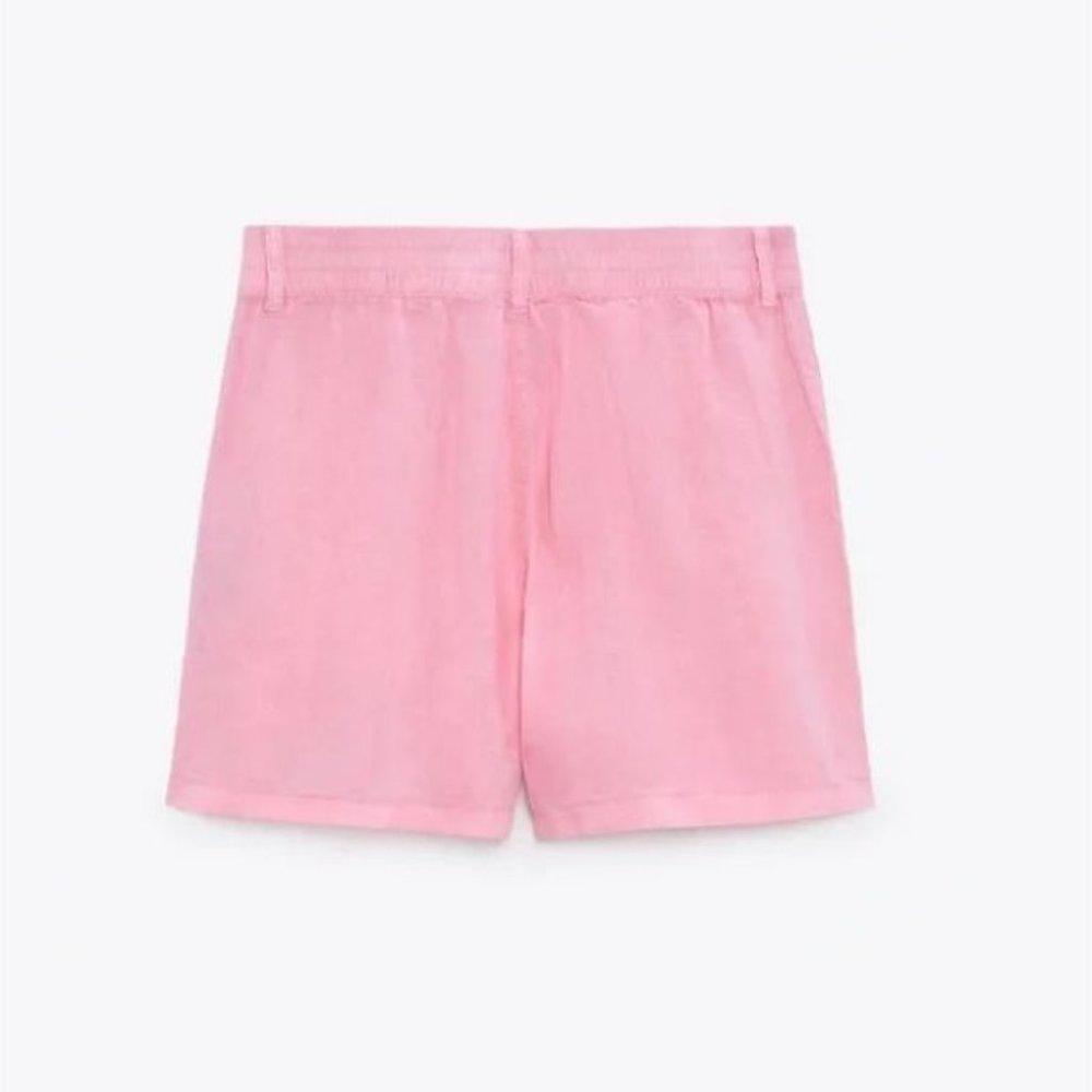 ZARA 2 PIECES LINEN SHIRT WITH POCKET & CARGO SHORTS - Picture 6 of 9